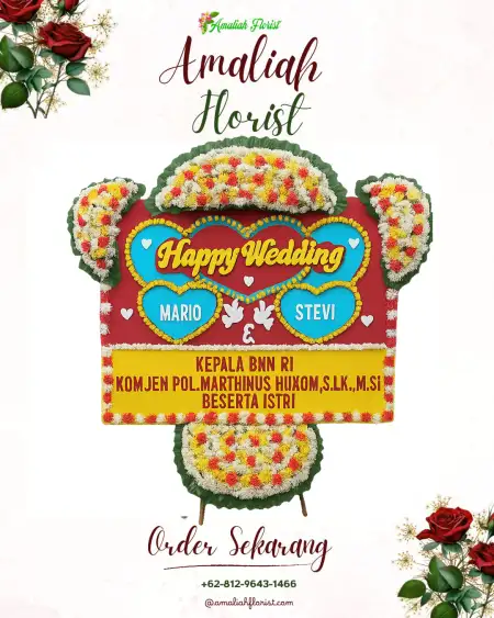 Papan Bunga Pernikahan Blawe